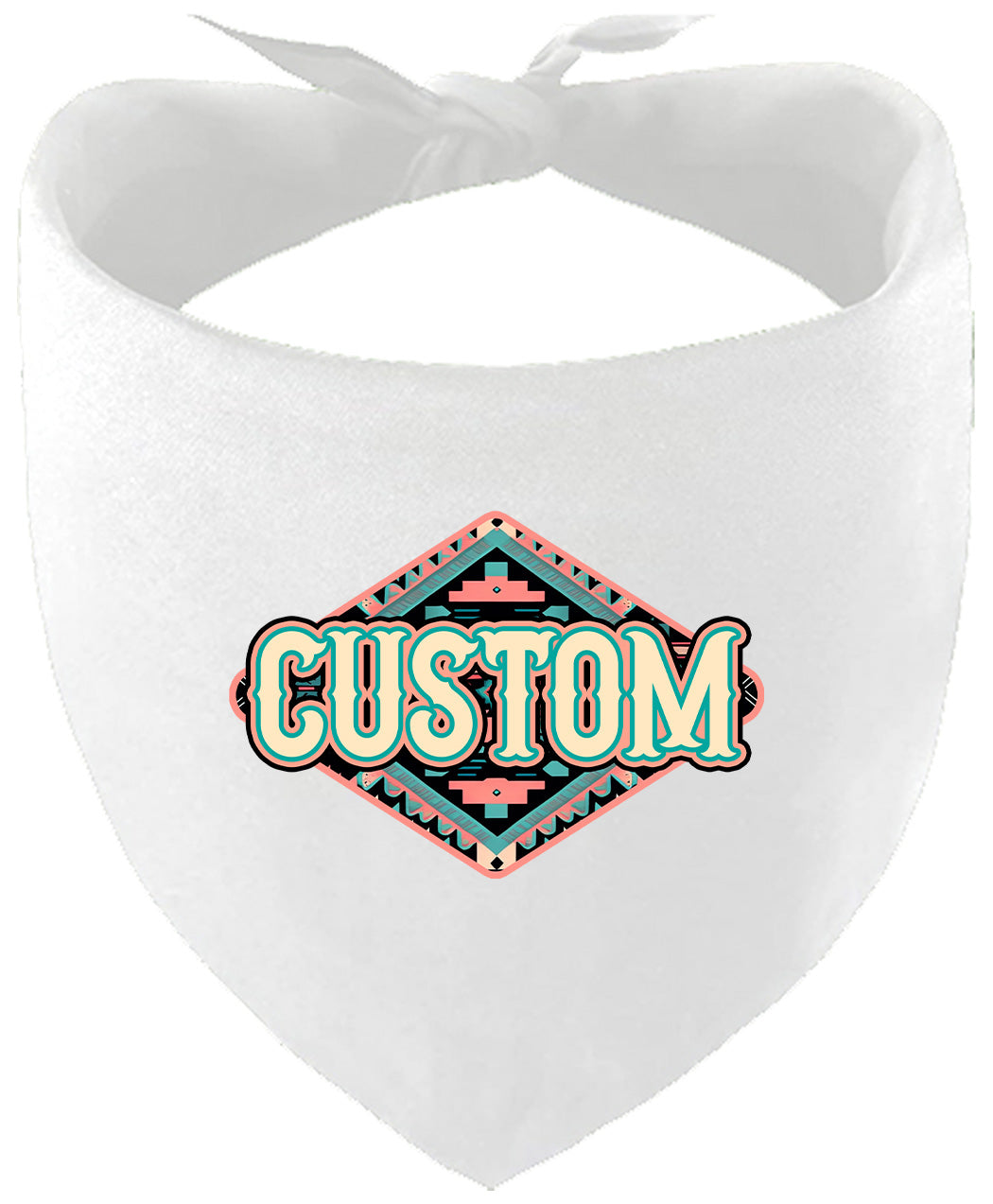 Custom Peach Aztec Pet Bandana
