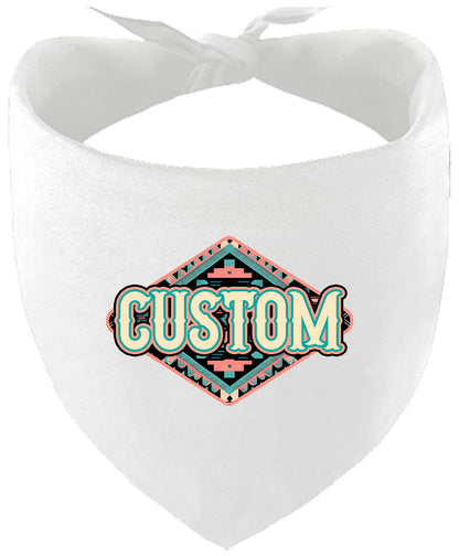 Custom Peach Aztec Pet Bandana