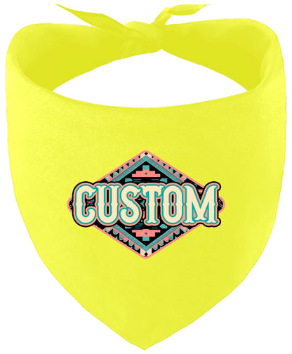 Custom Peach Aztec Pet Bandana