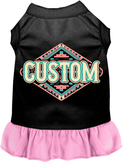 Custom Peach Aztec Pet Dress