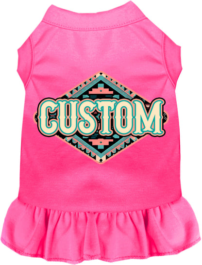Custom Peach Aztec Pet Dress