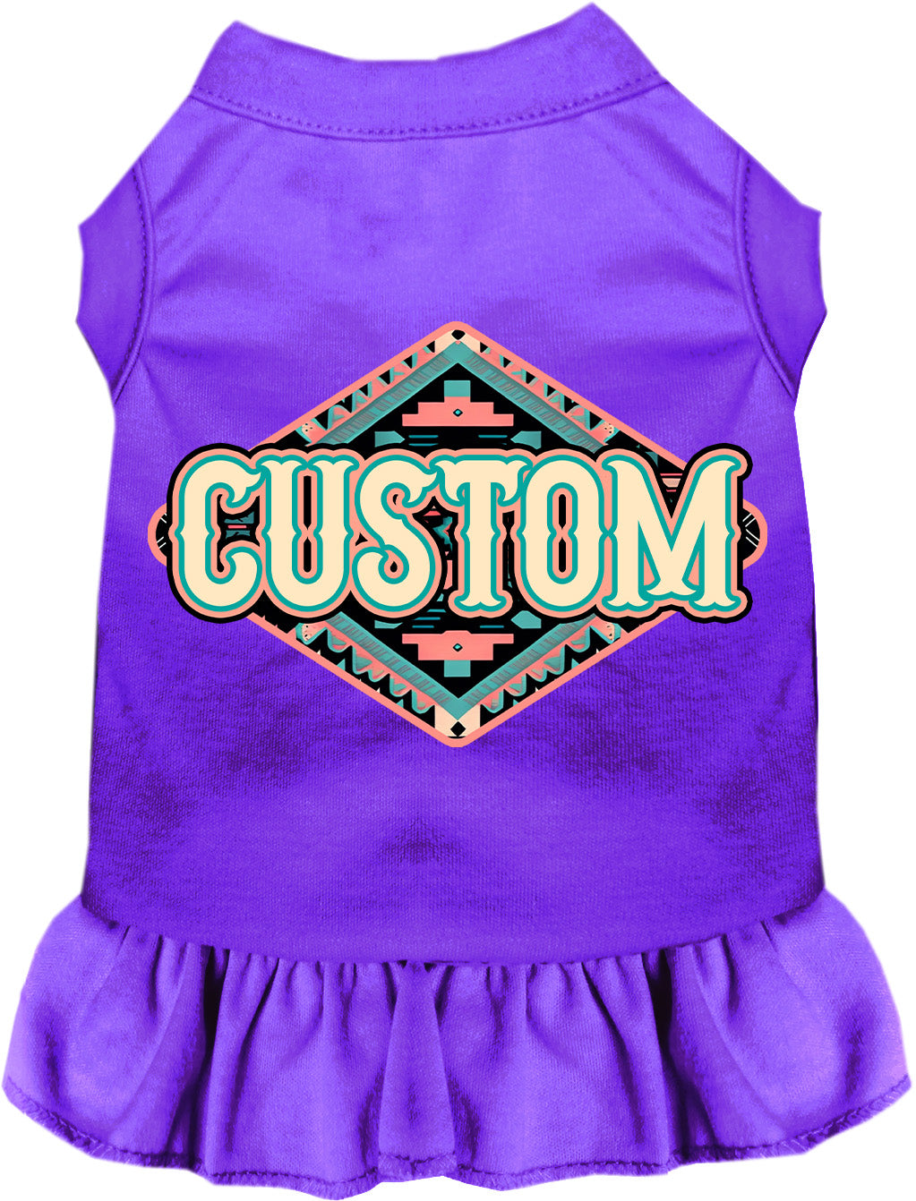 Custom Peach Aztec Pet Dress