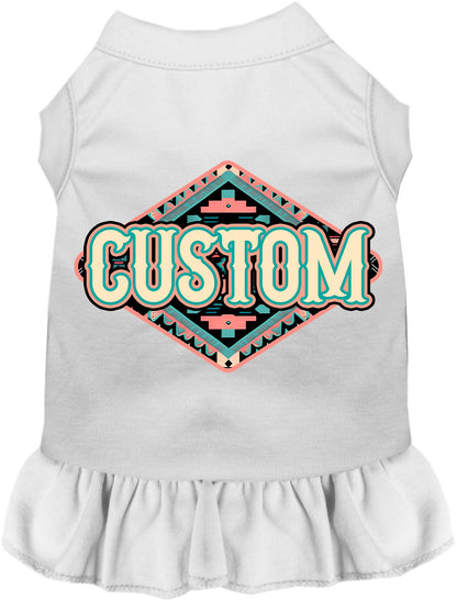 Custom Peach Aztec Pet Dress