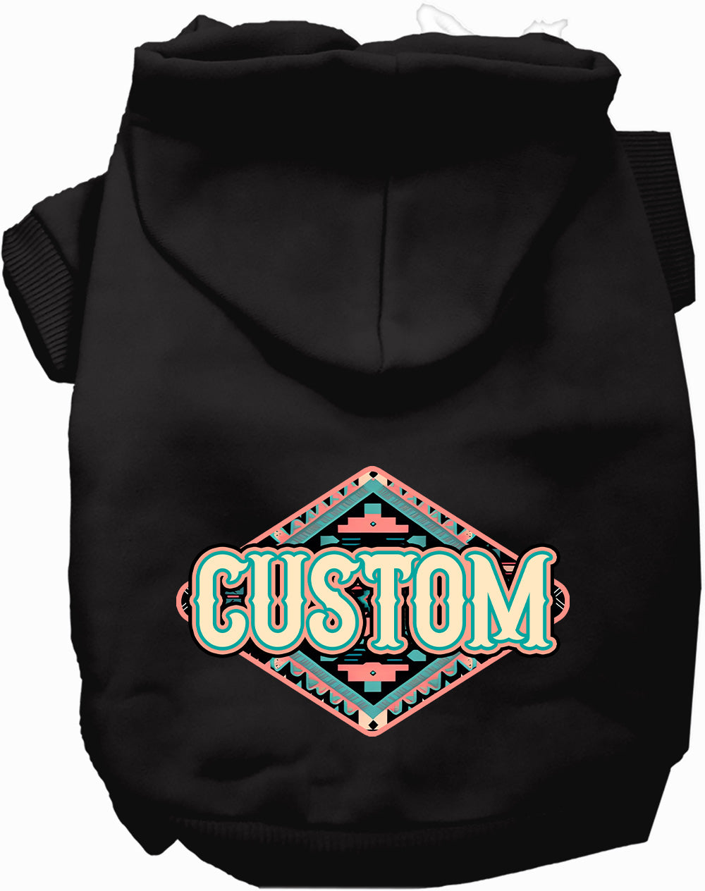 Custom Peach Aztec Pet Hoodie