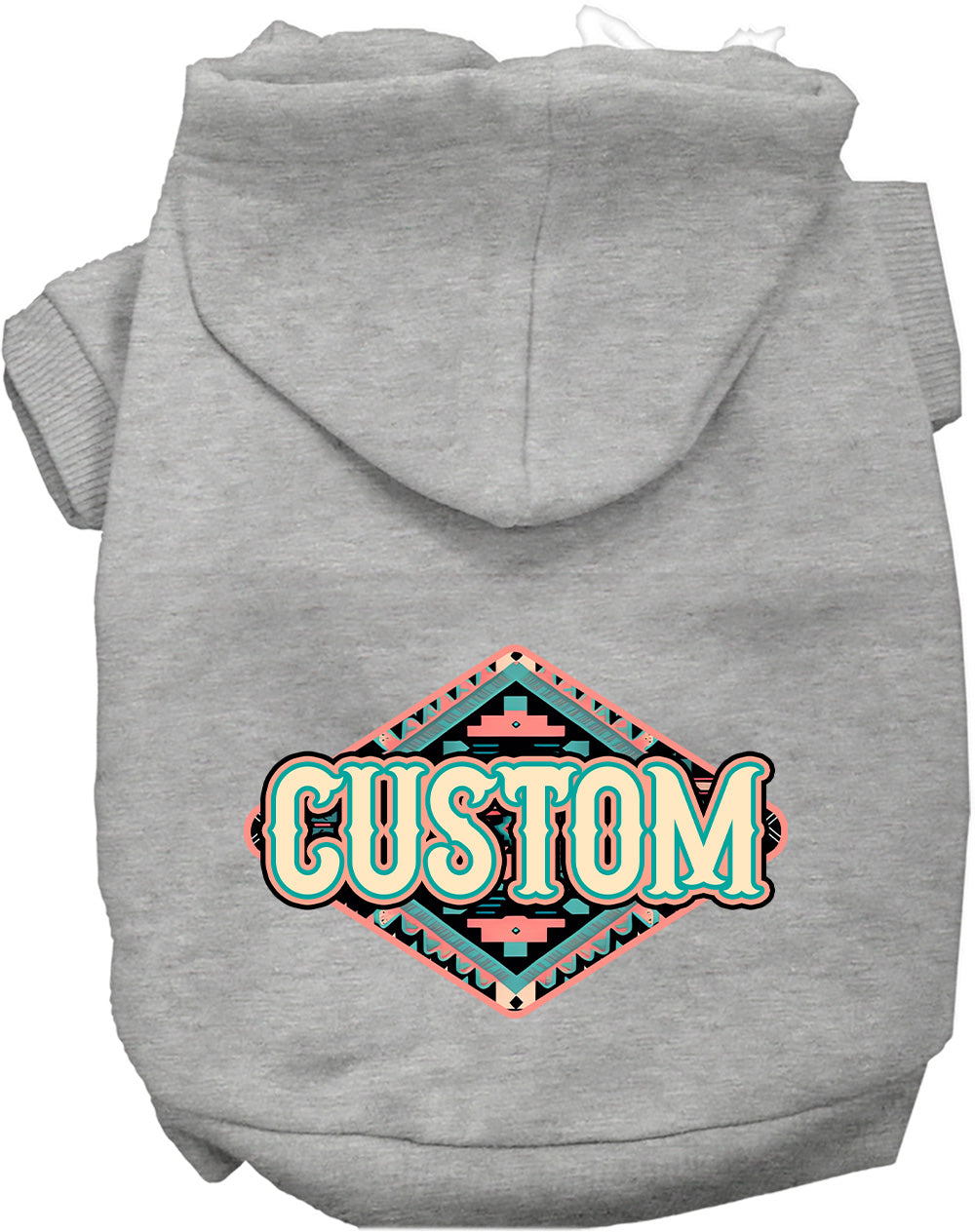 Custom Peach Aztec Pet Hoodie
