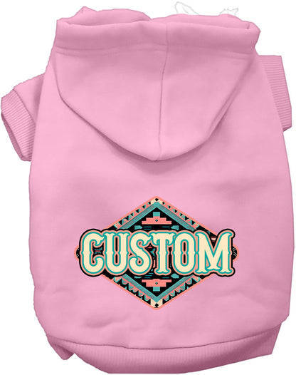 Custom Peach Aztec Pet Hoodie