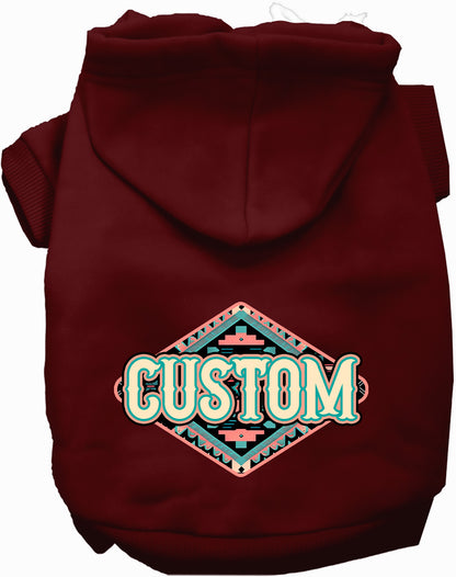 Custom Peach Aztec Pet Hoodie
