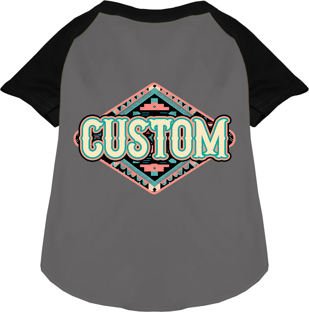 Custom Peach Aztec Pet Raglan Shirts