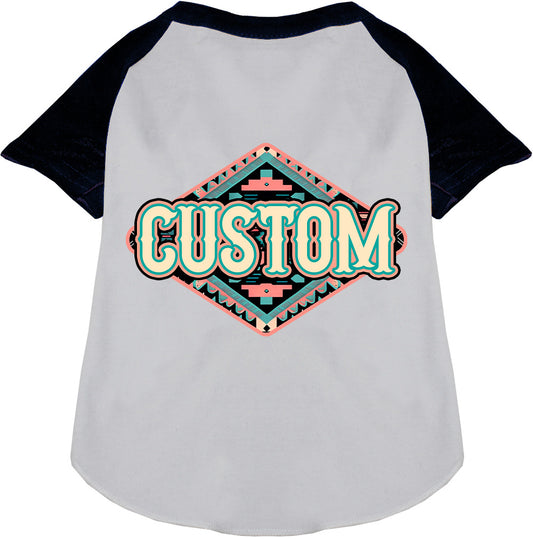 Custom Peach Aztec Pet Raglan Shirts