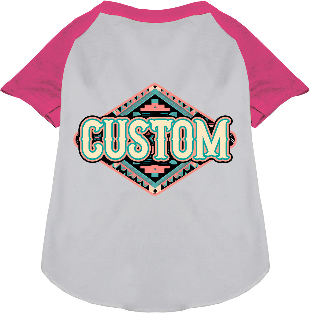 Custom Peach Aztec Pet Raglan Shirts