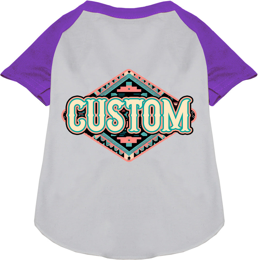 Custom Peach Aztec Pet Raglan Shirts