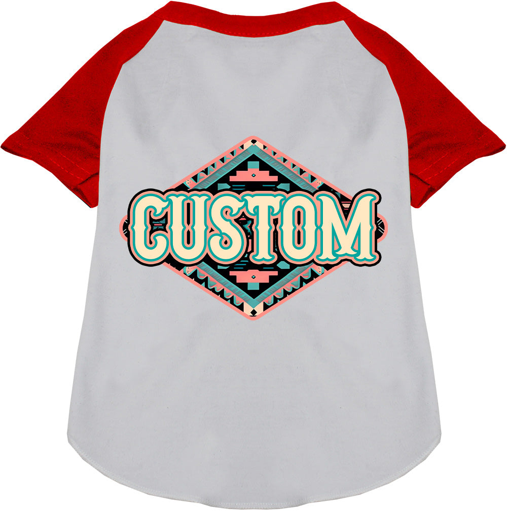 Custom Peach Aztec Pet Raglan Shirts