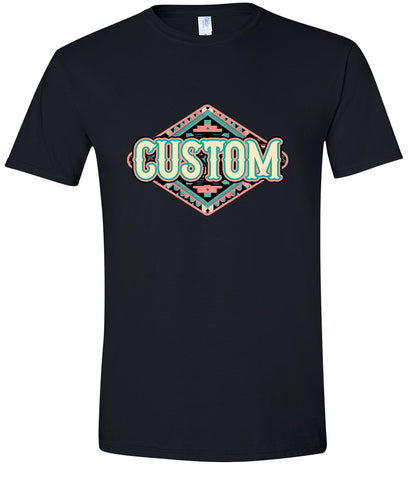 Custom Peach Aztec Adult Gildan Soft Shirt