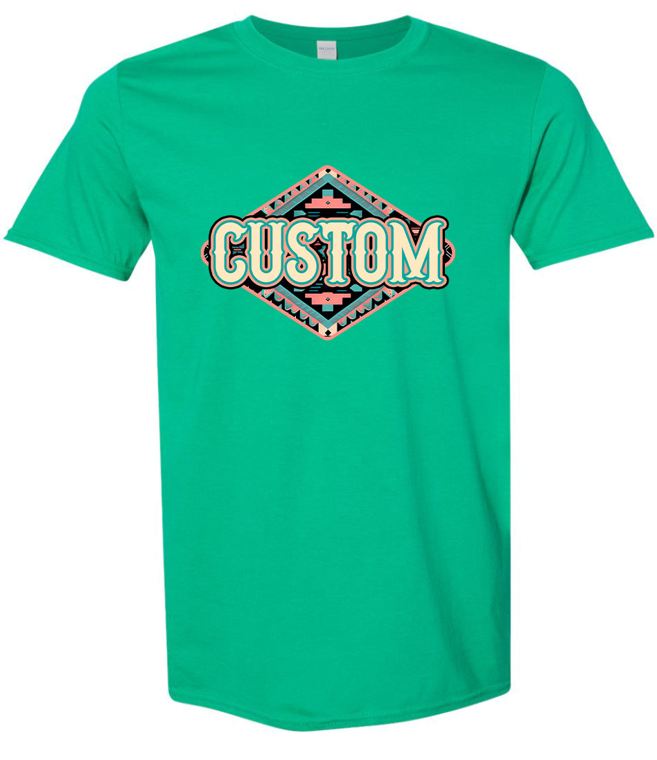 Custom Peach Aztec Adult Gildan Soft Shirt