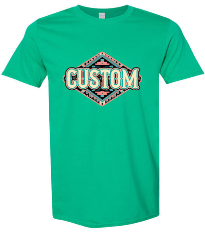 Custom Peach Aztec Adult Gildan Soft Shirt