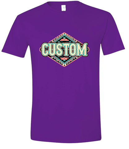 Custom Peach Aztec Adult Gildan Soft Shirt