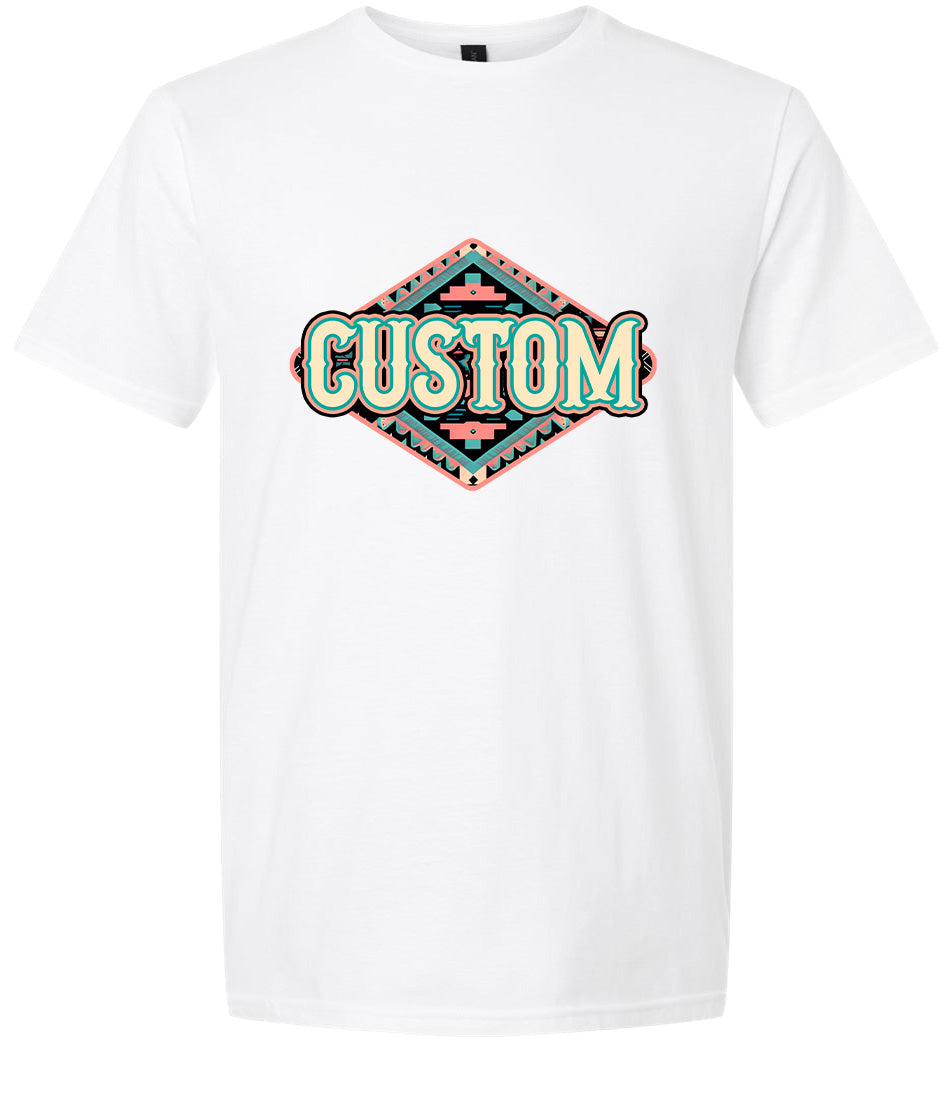 Custom Peach Aztec Adult Gildan Soft Shirt