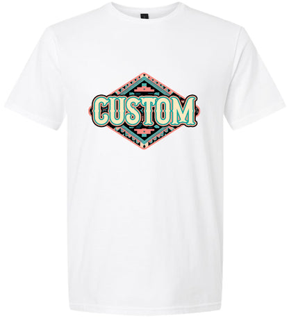 Custom Peach Aztec Adult Gildan Soft Shirt