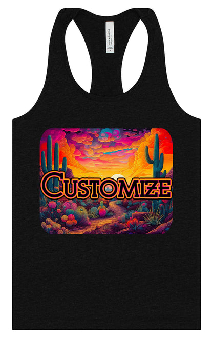 Custom Neon Desert Women's Racerback Tank