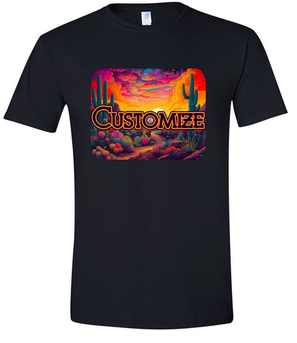 Custom Neon Desert Adult Gildan Soft Shirt