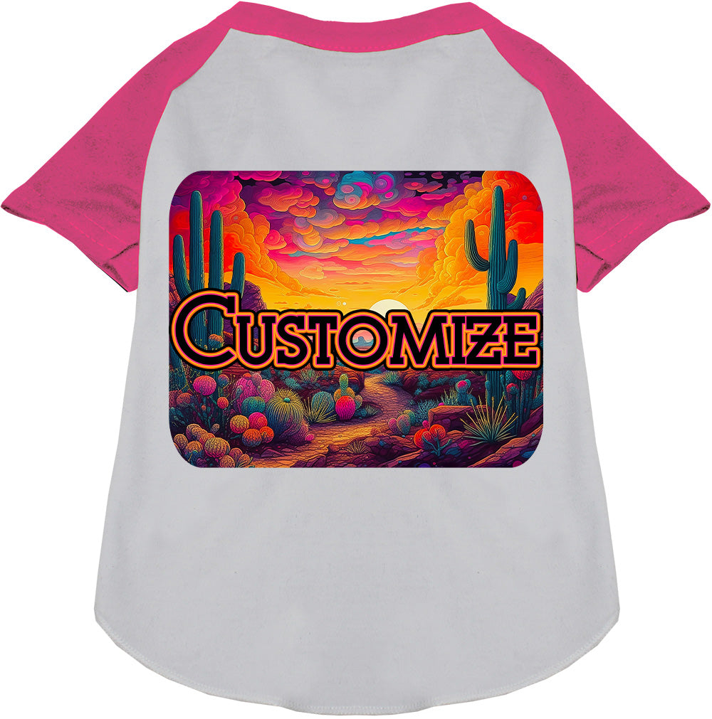 Custom Neon Desert Pet Raglan Shirts