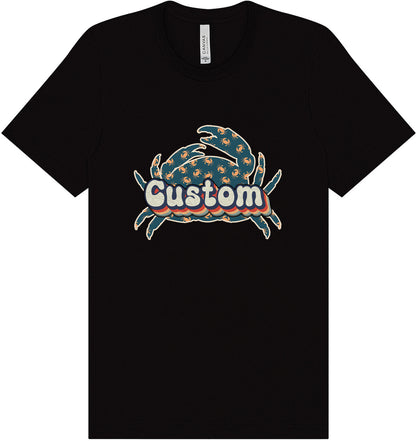Custom Retro Crabs Adult Bella Canvas Shirt