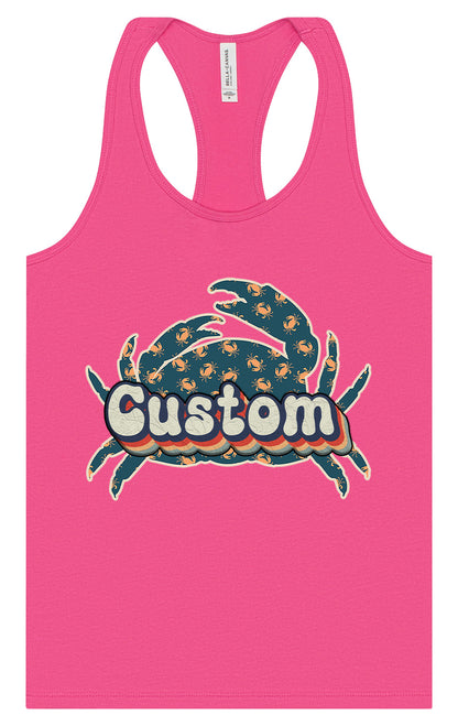Custom Retro Crabs Women's Racerback Tank