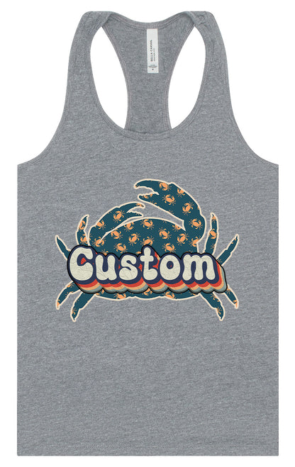 Custom Retro Crabs Women's Racerback Tank