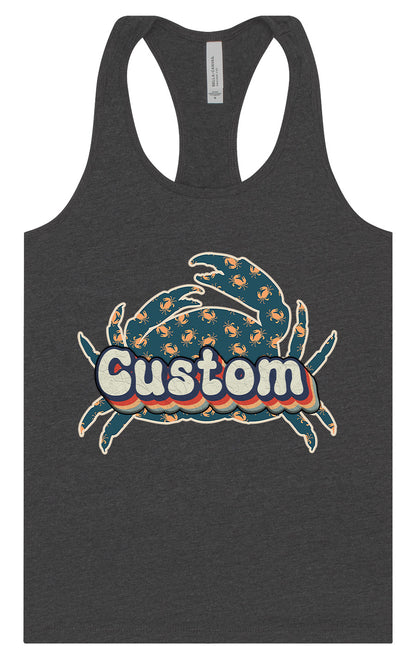 Custom Retro Crabs Women's Racerback Tank