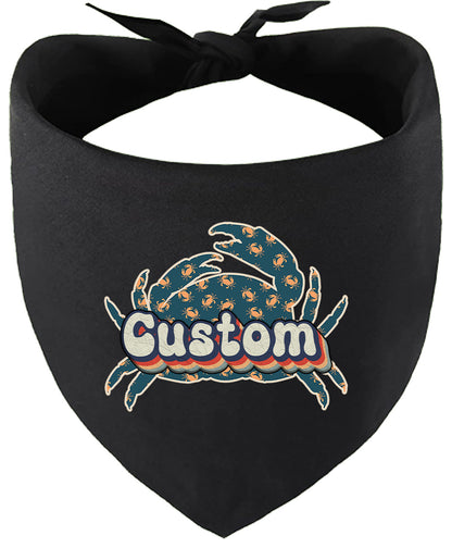 Custom Retro Crabs Pet Bandana