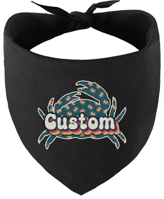 Custom Retro Crabs Pet Bandana