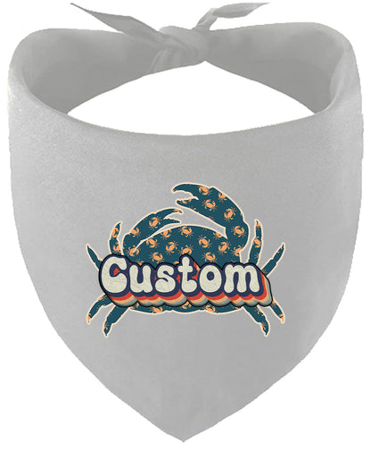 Custom Retro Crabs Pet Bandana