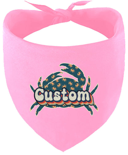Custom Retro Crabs Pet Bandana