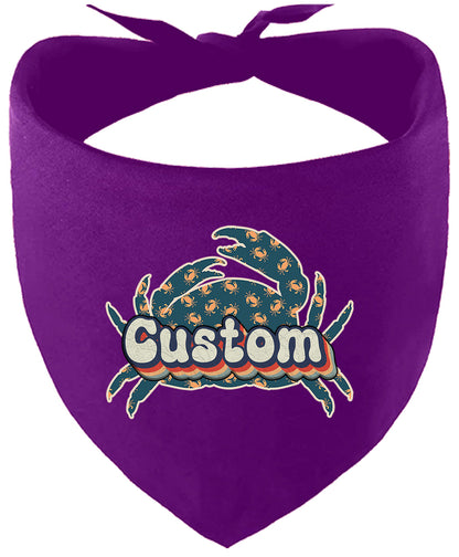 Custom Retro Crabs Pet Bandana