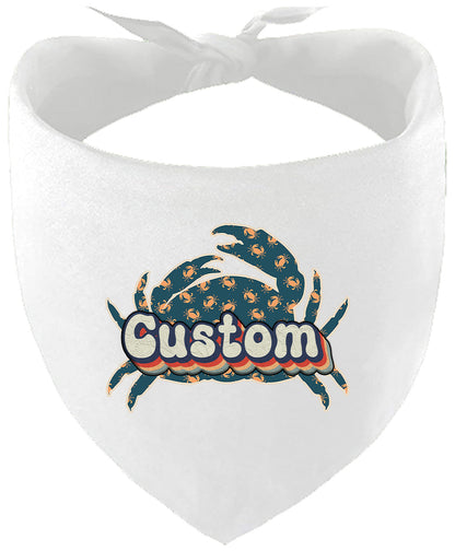 Custom Retro Crabs Pet Bandana