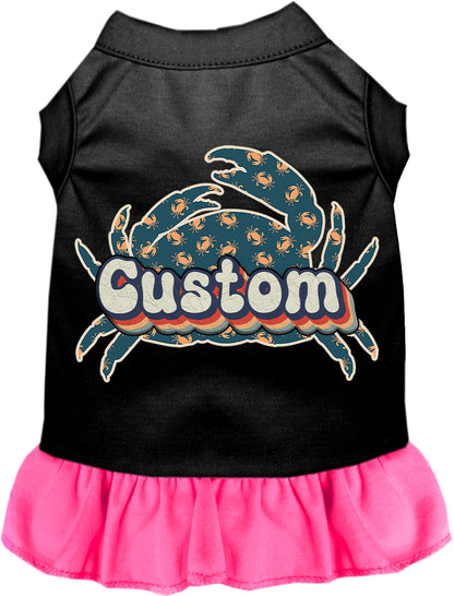 Custom Retro Crabs Pet Dress