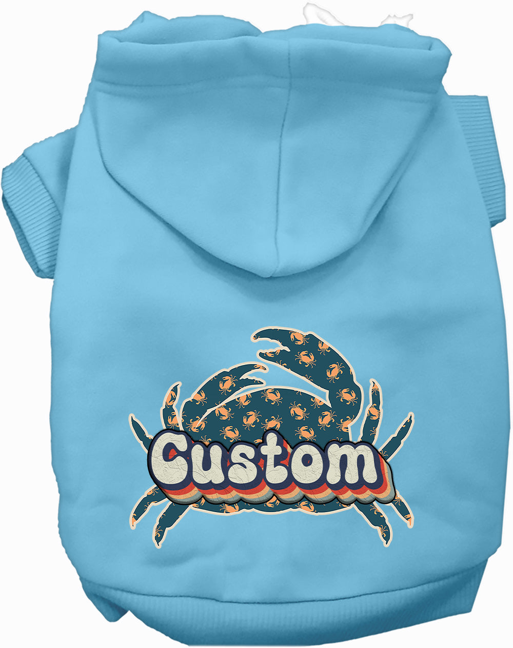 Custom Retro Crabs Pet Hoodie