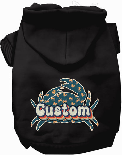 Custom Retro Crabs Pet Hoodie