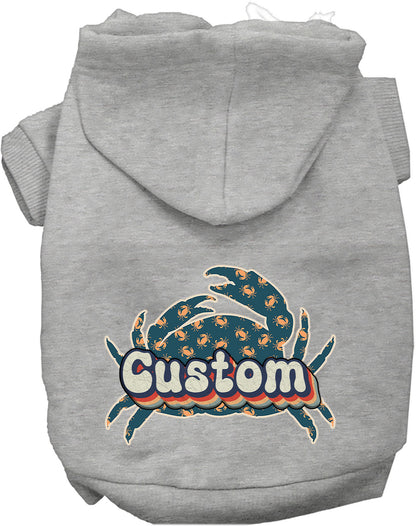Custom Retro Crabs Pet Hoodie
