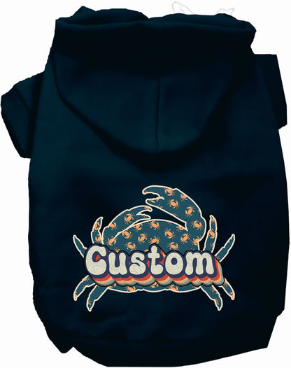 Custom Retro Crabs Pet Hoodie