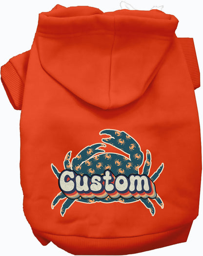 Custom Retro Crabs Pet Hoodie
