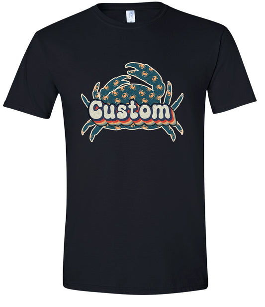 Custom Retro Crabs Adult Gildan Soft Shirt