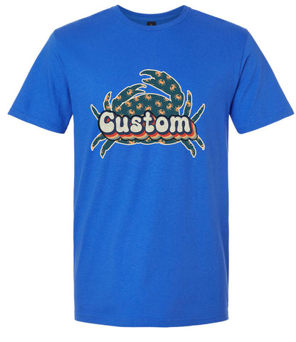 Custom Retro Crabs Adult Gildan Soft Shirt