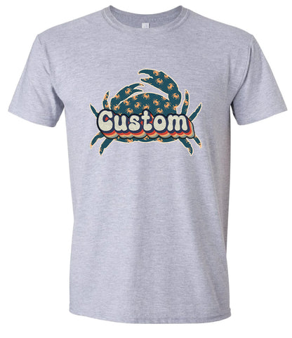 Custom Retro Crabs Adult Gildan Soft Shirt