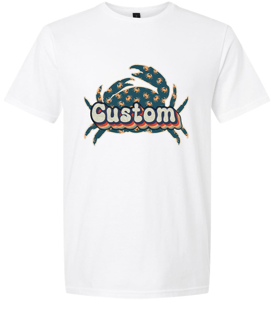 Custom Retro Crabs Adult Gildan Soft Shirt
