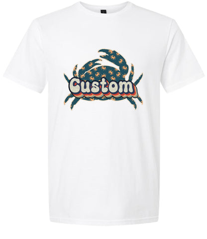 Custom Retro Crabs Adult Gildan Soft Shirt