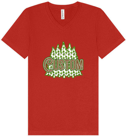 Custom Woodland Trees Unisex V-Neck Shirt