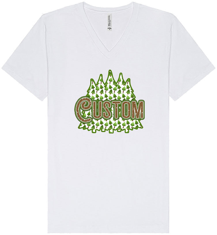 Custom Woodland Trees Unisex V-Neck Shirt
