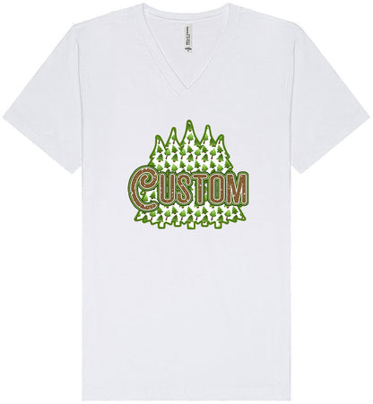 Custom Woodland Trees Unisex V-Neck Shirt