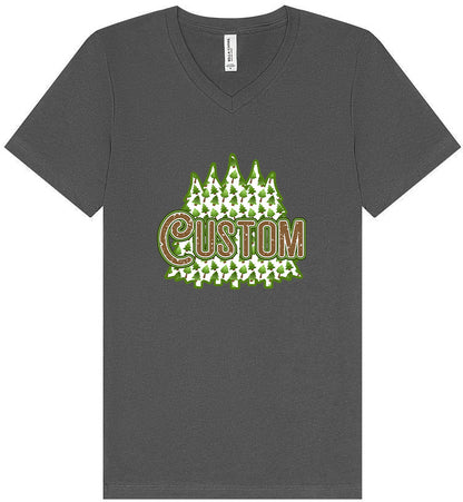 Custom Woodland Trees Unisex V-Neck Shirt